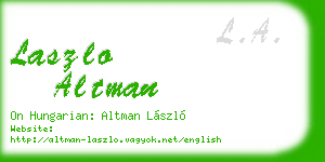 laszlo altman business card